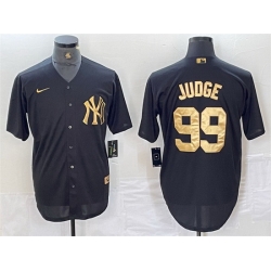 Men New York Yankees 99 Aaron Judge Black Cool Base Stitched Baseball Jersey