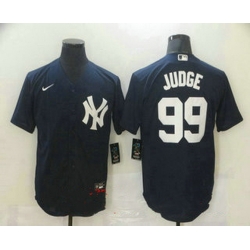 Men New York Yankees 99 Aaron Judge Navy Blue Stitched MLB Nike Cool Base Jersey