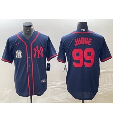 Men New York Yankees 99 Aaron Judge Navy Cool Base Stitched Baseball Jersey 2