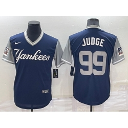 Men New York Yankees 99 Aaron Judge Navy Stitched Baseball Jersey