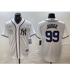 Men New York Yankees 99 Aaron Judge White Cool Base Stitched Baseball Jersey 10