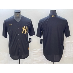 Men New York Yankees Blank Black Cool Base Stitched Baseball Jersey