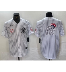 Men New York Yankees White Team Big Logo Cool Base Stitched Baseball Jersey 50