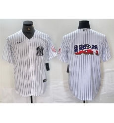 Men New York Yankees White Team Big Logo Cool Base Stitched Baseball Jersey 9