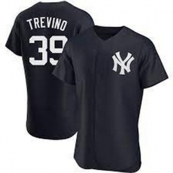 Men Nike New York Yankees 39 Jose Trevino Black Cool base Stitched MLB Jersey