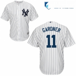 Mens Majestic New York Yankees 11 Brett Gardner Replica White Home MLB Jersey