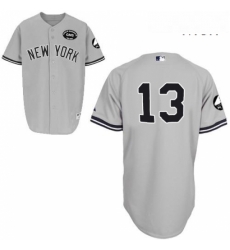 Mens Majestic New York Yankees 13 Alex Rodriguez Authentic Grey GMS The Boss MLB Jersey