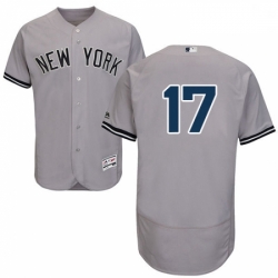Mens Majestic New York Yankees 17 Matt Holliday Grey Flexbase Authentic Collection MLB Jersey
