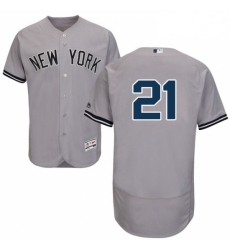 Mens Majestic New York Yankees 21 Paul ONeill Grey Road Flex Base Authentic Collection MLB Jersey
