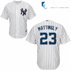 Mens Majestic New York Yankees 23 Don Mattingly Replica White Home MLB Jersey