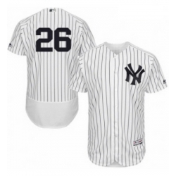 Mens Majestic New York Yankees 26 Tyler Austin White Home Flex Base Authentic Collection MLB Jersey