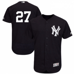 Mens Majestic New York Yankees 27 Giancarlo Stanton Navy Blue Flexbase Authentic Collection MLB Jersey