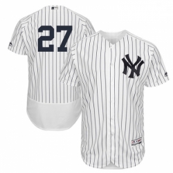 Mens Majestic New York Yankees 27 Giancarlo Stanton WhiteNavy Flexbase Authentic Collection MLB Jersey