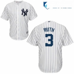 Mens Majestic New York Yankees 3 Babe Ruth Replica White Home MLB Jersey