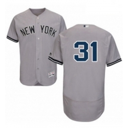 Mens Majestic New York Yankees 31 Aaron Hicks Grey Flexbase Authentic Collection MLB Jersey