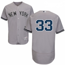 Mens Majestic New York Yankees 33 Greg Bird Grey Road Flex Base Authentic Collection MLB Jersey