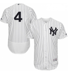 Mens Majestic New York Yankees 4 Lou Gehrig White Home Flex Base Authentic Collection MLB Jersey
