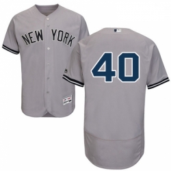 Mens Majestic New York Yankees 40 Luis Severino Grey Flexbase Authentic Collection MLB Jersey