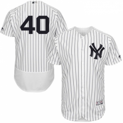 Mens Majestic New York Yankees 40 Luis Severino WhiteNavy Flexbase Authentic Collection MLB Jersey