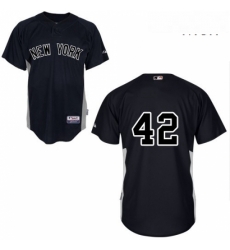 Mens Majestic New York Yankees 42 Mariano Rivera Authentic Black MLB Jersey