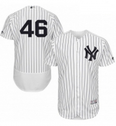 Mens Majestic New York Yankees 46 Andy Pettitte White Home Flex Base Authentic Collection MLB Jersey
