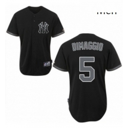 Mens Majestic New York Yankees 5 Joe DiMaggio Authentic Black Fashion MLB Jersey