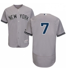 Mens Majestic New York Yankees 7 Mickey Mantle Grey Road Flex Base Authentic Collection MLB Jersey