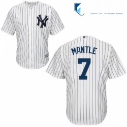 Mens Majestic New York Yankees 7 Mickey Mantle Replica White Home MLB Jersey