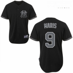 Mens Majestic New York Yankees 9 Roger Maris Authentic Black Fashion MLB Jersey