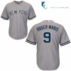 Mens Majestic New York Yankees 9 Roger Maris Replica Grey Road MLB Jersey