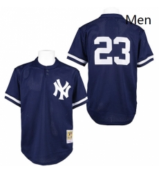 Mens Mitchell and Ness 1995 New York Yankees 23 Don Mattingly Authentic Blue Throwback MLB Jersey