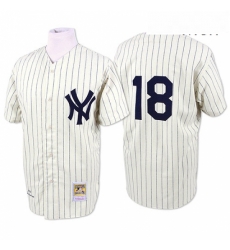 Mens Mitchell and Ness New York Yankees 18 Don Larsen Authentic White 1956 Throwback MLB Jersey