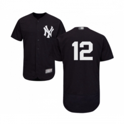 Mens New York Yankees 12 Troy Tulowitzki Navy Blue Alternate Flex Base Authentic Collection Baseball Jersey