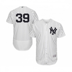 Mens New York Yankees 39 Drew Hutchison White Home Flex Base Authentic Collection Baseball Jersey