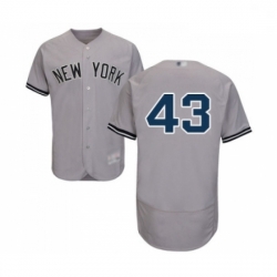 Mens New York Yankees 43 Gio Gonzalez Grey Road Flex Base Authentic Collection Baseball Jersey