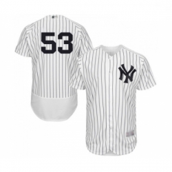 Mens New York Yankees 53 Zach Britton White Home Flex Base Authentic Collection Baseball Jersey