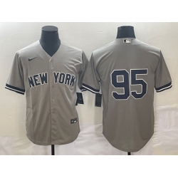 Men's New York Yankees #95 Oswaldo Cabrera Grey Cool Base Stitched Jersey