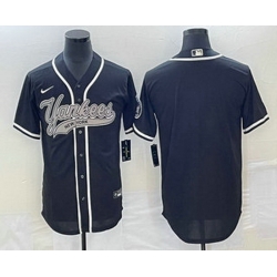 Men's New York Yankees Blank Black Cool Base Stitched Baseball Jerseys