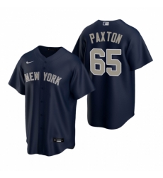 Mens Nike New York Yankees 65 James Paxton Navy Alternate Stitched Baseball Jersey