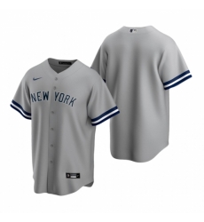Mens Nike New York Yankees Blank Gray Road Stitched Baseball Jersey