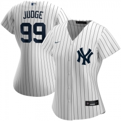 New York Yankees 99 Aaron Judge Nike Women Home 2020 MLB Player Name Jersey White