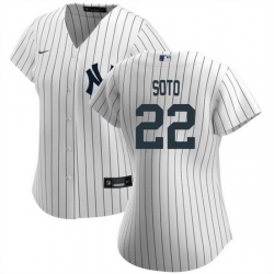 Women New York Yankees 22 Juan Soto White Cool Base Stitched Jersey 28Run Small 29