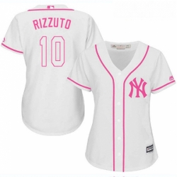 Womens Majestic New York Yankees 10 Phil Rizzuto Authentic White Fashion Cool Base MLB Jersey