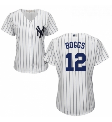 Womens Majestic New York Yankees 12 Wade Boggs Authentic White Home MLB Jersey