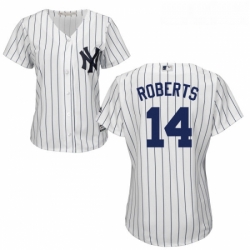 Womens Majestic New York Yankees 14 Brian Roberts Authentic White Home MLB Jersey