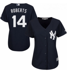 Womens Majestic New York Yankees 14 Brian Roberts Replica Navy Blue Alternate MLB Jersey
