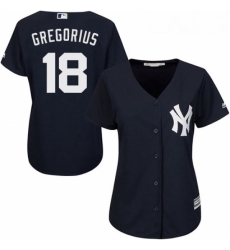 Womens Majestic New York Yankees 18 Didi Gregorius Authentic Navy Blue Alternate MLB Jersey