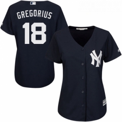 Womens Majestic New York Yankees 18 Didi Gregorius Authentic Navy Blue Alternate MLB Jersey