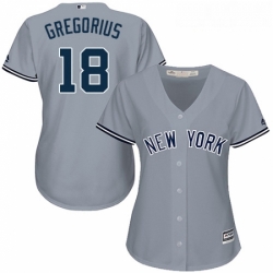 Womens Majestic New York Yankees 18 Didi Gregorius Replica Grey Road MLB Jersey