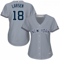 Womens Majestic New York Yankees 18 Don Larsen Authentic Grey Road MLB Jersey